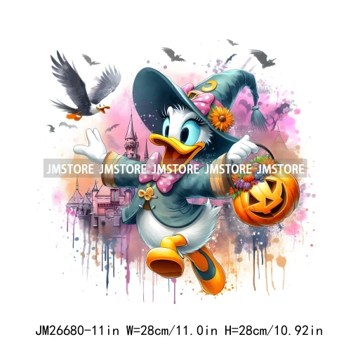 Wholesale Cartoon Character Pumpkin Halloween Scary Vibes Thermal Logo DTF Iron On Transfer Stickers Ready To Press For Clothing