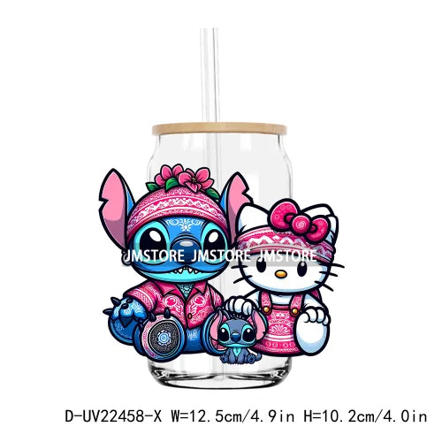 Cartoon Chicano Couple Mexican Culture UV DTF Transfers Stickers Decals For Libbey Cold Cups Mugs Tumbler Waterproof DIY Craft