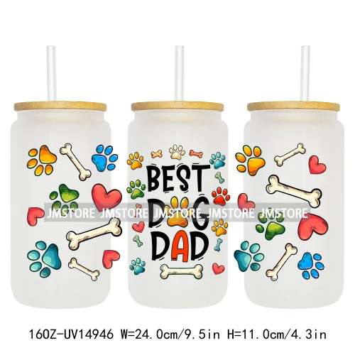 Dad Daily Affirmations Father's Day 16OZ UV DTF Cup Wrap Ready To Apply Waterproof Transfer Sticker For Libbey Glass Can Tumbler