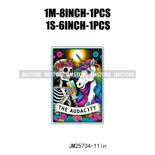 Mystic Witch Audacity Cereal Killer Skeleton Thermal Logos Tarot Card DTF Iron On Transfers Stickers Ready To Press For Hoodies