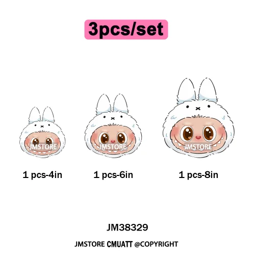 New Cartoon Costume Monster Dolls Lover DTF Printing Decals Iron on Washable Transfers Stickers Ready to Press for T-shirts