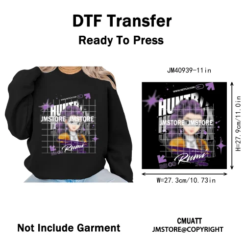 Cartoon Girl Dinner Kpop Merch Idol Band Group Music Movie Iron on DTF Washable Transfers Stickers Ready to Press for Textile