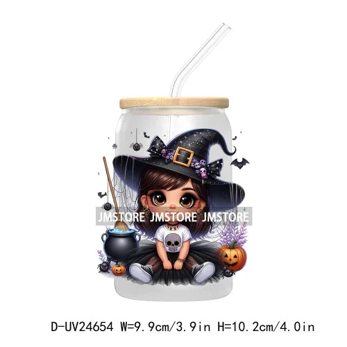 Halloween Latina Princess UV DTF Transfer Stickers Decals For Libbey Cold Cups Mugs Tumbler Custom Waterproof DIY Labels Pumpkin