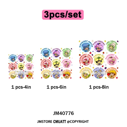 Best Friends Birthday Cute Little Berry Girl Coquette Character Design Iron on DTF Transfers Stickers Ready to Press for Textile