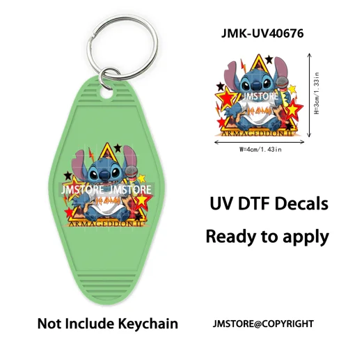 Horror Movie Characters Halloween Mom UV DTF Motel Keychain Wraps Ready To Apply Waterproof High Quality Hotel Keychain Decals