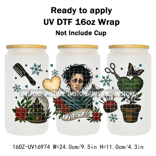 Witchy Princess Halloween Trick Or Treat 16OZ UV DTF Cup Wraps Ready To Apply Waterproof Transfer Stickers For Libbey Glass Can