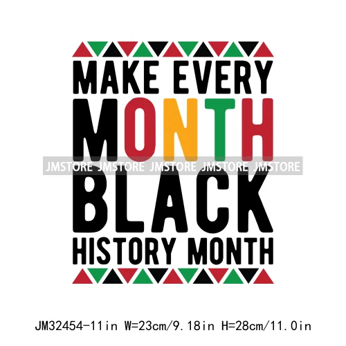 Black History Month 365 Juneteenth Vibes Afro Inspirational Quotes Iron On DTF Transfer Stickers Ready To Press For Clothing