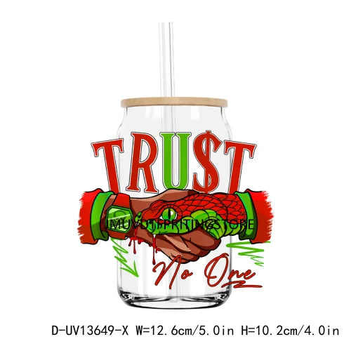 Snack Trust No One UV DTF Transfers Stickers Decals For Libbey Cold Cups Mugs Tumbler Waterproof DIY Logo Hip Pop