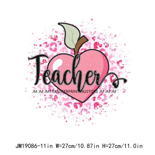 Retro Distressed Loved Teacher Mama Valentine Teaching Sweetheart DTF Heat Transfer Stickers Printing Ready To Press For Clothes