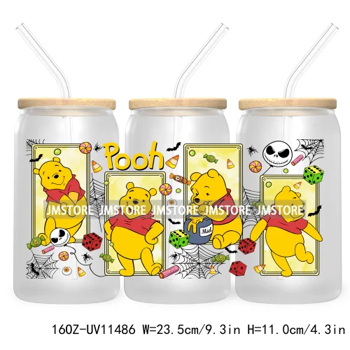 Christmas Cartoon Friends Holiday Season 16OZ UV Cup Wrap DTF Transfer Stickers For Libbey Glass Can Cup Tumbler Waterproof Logo