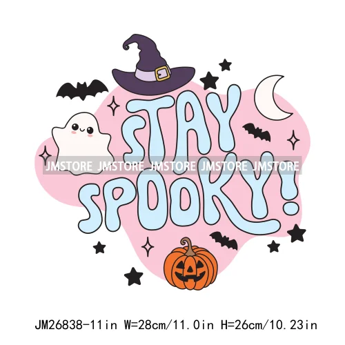 Hot Cute Spooky Ghouls Boo Read Club Bookish Halloween DTF Printing Iron On Transfer Stickers Ready To Press For Hoodies Bags