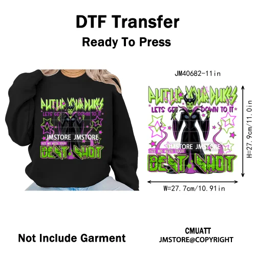 Cartoon Characters Scary Halloween Vibes Bad Killer Mom Iron on DTF Washable Transfers Stickers Ready to Press for Clothing