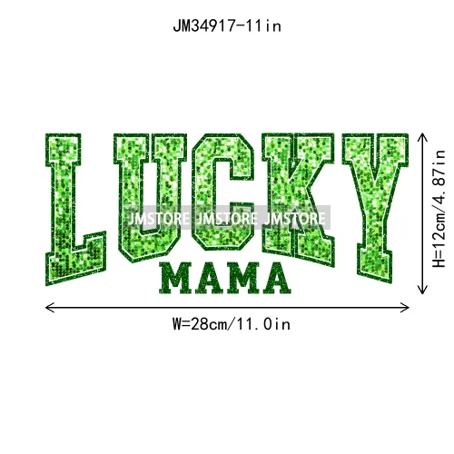 In My Lucky Era Faux Green Sequin Glitter St.Patrick's Lucky Charm Iron On DTF Transfers Stickers Ready To Press For Sweatshirts