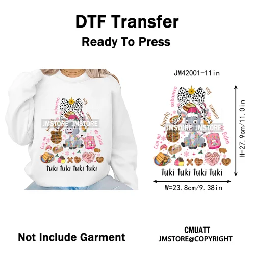 Feliz Navidad Mexican Christmas Concha Santa Latina Holiday Fiesta Iron on DTF Transfers Stickers Ready to Press for T-shirts