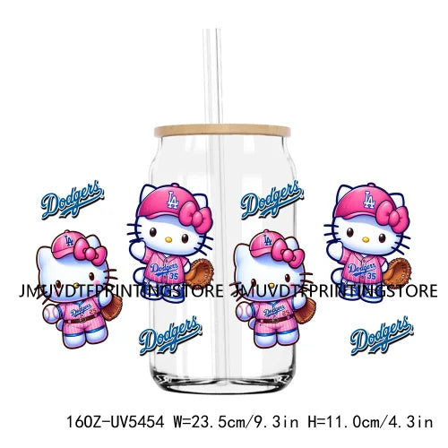 Popular Cartoon Character Sport 16OZ UV DTF Cup Wrap Transfer Stickers Custom Label Durable Waterproof Logo For Libbey Glass Can