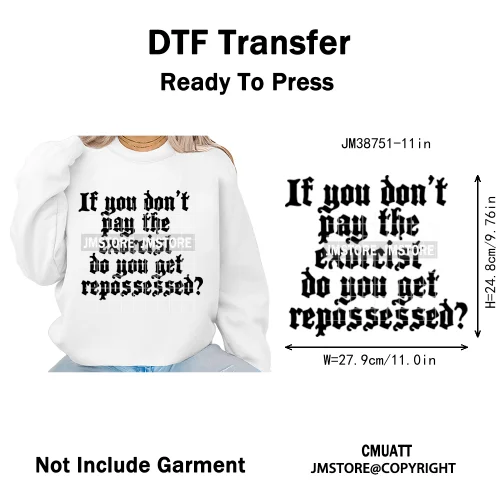 Cute Boos Ghost Pumpkin Halloween Season Thermal Printing Iron on DTF Washable Transfers Stickers Ready to Press for Textile