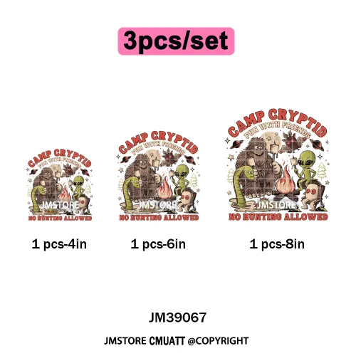 Spooky Scary Vibes Cartoon Halloween Ghost Designs Iron on DTF Washable Heat Transfers Stickers Ready to Press for Textile Bags