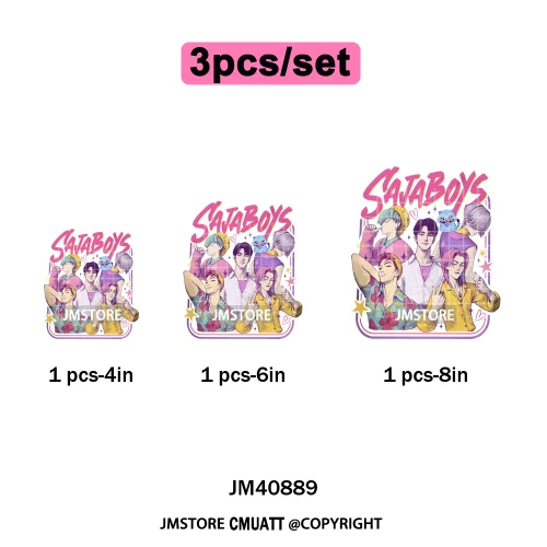 Kpop Movie Style Soda Pop Demon Inspired Movie Girl Dinner Iron on DTF Washable Transfers Stickers Ready to Press for Hoodies