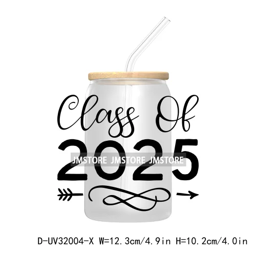 Coquette Bow Senior 2025 Western Grad Squad UV DTF Transfer Stickers Decals For Libbey Cold Cups Mugs Tumbler Waterproof Logo