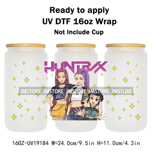 Kpop Idol Fan Art Anime Lover Gift UV DTF Cup Wrap Ready To Apply Transfer Stickers 16OZ Tumbler Wraps DIY For Libbey Glass Can