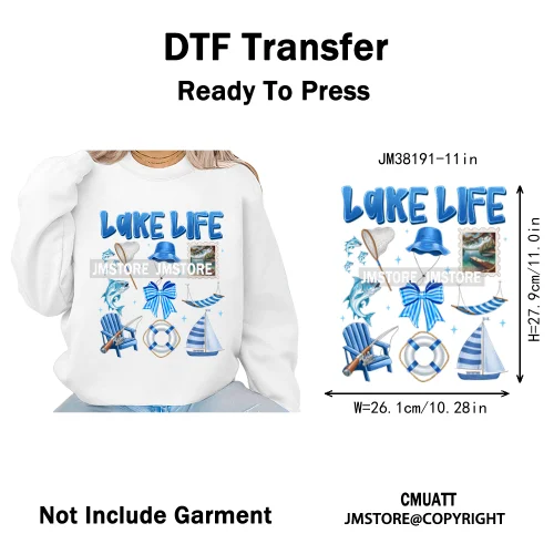 Hello Summer Lake Junkie Beach Vibes Last Day Of School Iron on DTF Thermal Transfer Stickers Ready to Press for T-shirt Bags