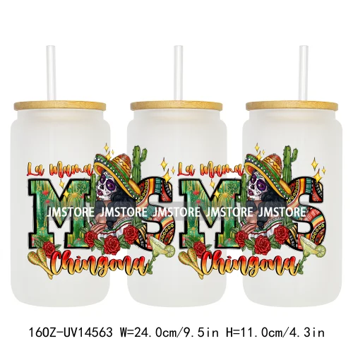 Howdy Western Mama Cowhide UV DTF Wraps Transfer Sticker Selfadhesive Waterproof High Quality For 16OZ Libbey Glass Can Tumbler