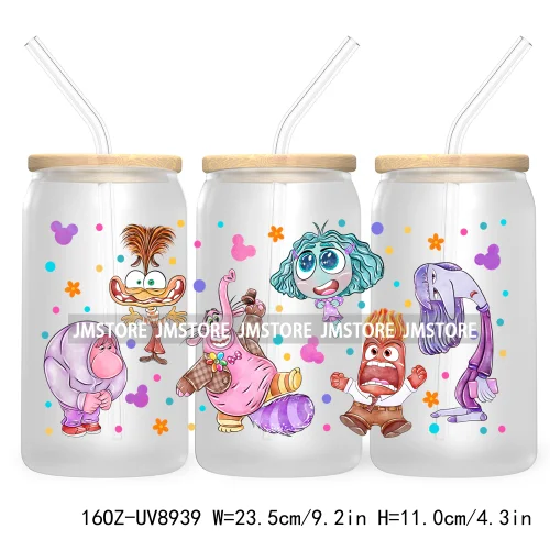 Cartoon Movie Characters UV DTF Stickers For 16OZ Libbey Glass Cup Can Wrap Transfer Printing Custom Logo Labels Best Friends