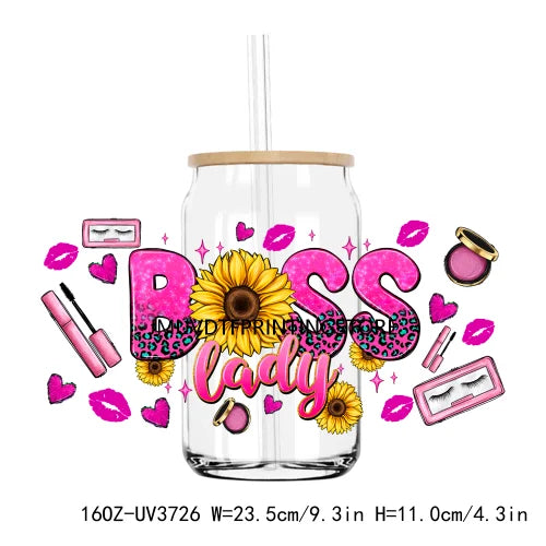 MAMA Sunflower And Butterfly UV DTF Sticker For 16OZ Libbey Glass Cup Can Wrap Transfer Sticker Custom DIY Logo Mothers Day