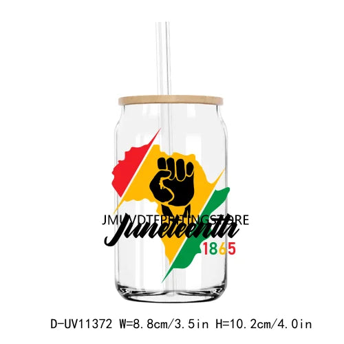 Juneteenth 1865 Black History Month UV DTF Transfers Stickers Decals For Libbey Cold Cups Mugs Tumbler Waterproof DIY Craft