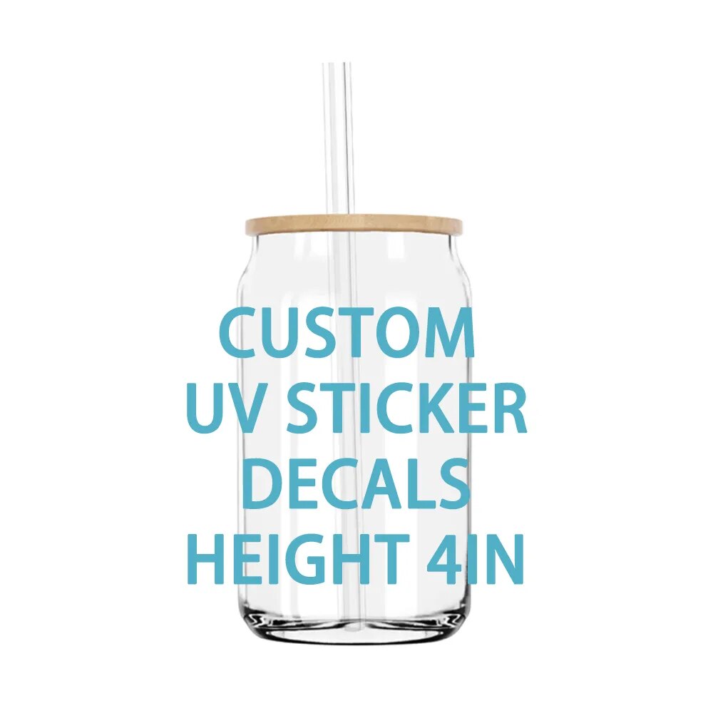 Custom Your Designs 16OZ UV DTF Transfer Cup Wraps Sticker For The Libby Glasses Coffee Decals