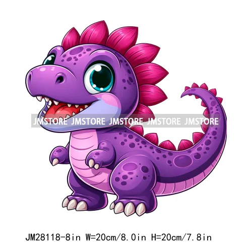 Funny Diy Dinosaur Cute Dino Nursery Animal DTF Iron On Transfers Stickers Ready To Press For T-shirts Bags