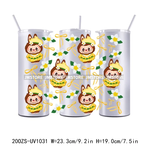 Cute Monster Doll Cartoon Character 20OZ Skinny Tumbler Wrap Ready To Apply UV DTF Transfer Stickers Durable Prints For Tumbler