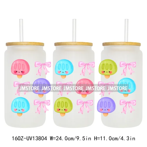 Dunkie Junkie Coffee Donuts UV DTF Wraps Transfer Sticker Selfadhesive Waterproof High Quality For 16OZ Libbey Glass Can Tumbler