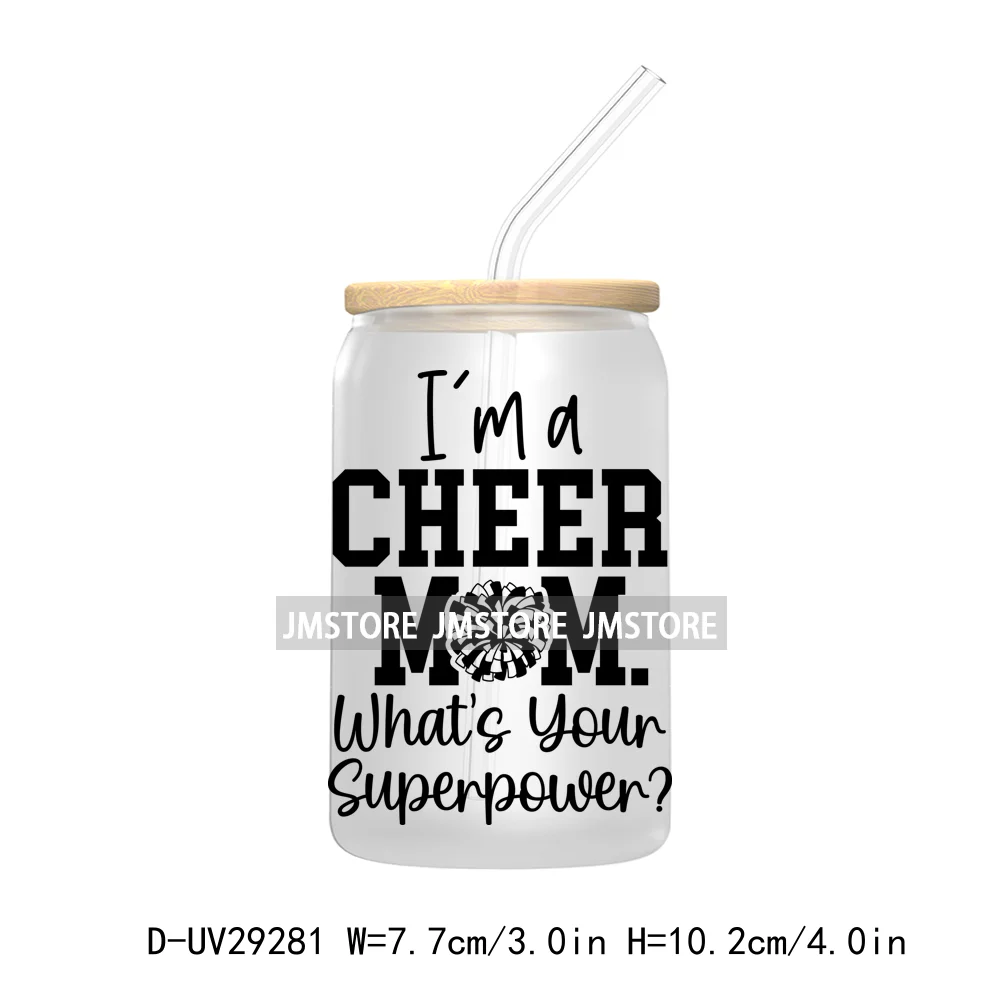 Cheer Mom Mama Sport UV DTF Transfer Stickers Decals For Libbey Cold Cups Mugs Tumbler Waterproof Craft Coquette Bow Cheerleader