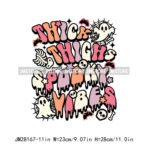 Cute Mama Babe Stay Spooky Let's Go Ghouls Halloween Season Designs DTF Iron On Transfers Stickers Ready To Press For Clothes