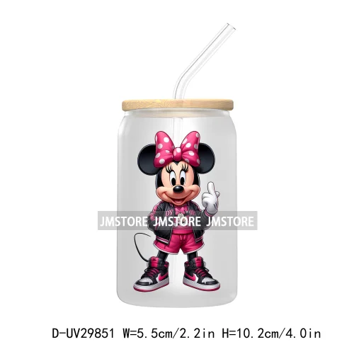 Streetwear Mouse Girl Boy UV DTF Transfer Stickers Decals For Libbey Cold Cups Mugs Tumbler Waterproof Labels Cartoon Characters