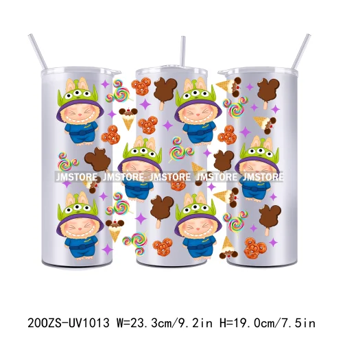 Cute Monster Doll Cartoon Character 20OZ Skinny Tumbler Wrap Ready To Apply UV DTF Transfer Stickers Durable Prints For Tumbler
