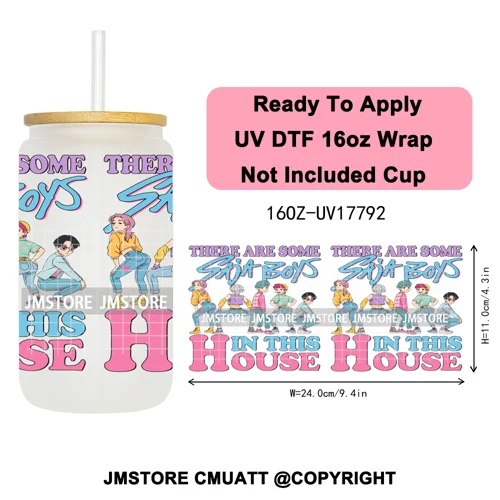 Kpop Halloween Spooky Ghosts Anime Lover 16OZ UV DTF Cup Wraps Ready To Apply Waterproof Transfer Stickers For Libbey Glass Can