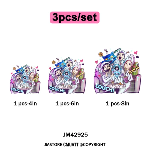 Horror Characters Halloween Spooky Cartoon Friends Scary Pumpkin Iron on DTF Transfers Stickers Ready to Press for Sweatshirts