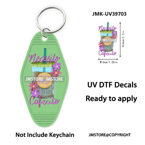 Mexican Conchas Ghost Spooky Halloween UV DTF Motel Keychain Wraps Ready To Apply Waterproof High Quality Hotel Keychain Decals