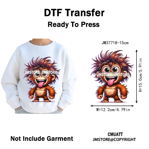 15cm 5.9in Kids Size Funny Pets Lovers Playful Panda Lion Chameleon Animal Iron on DTF Transfer Stickers Ready to Press for Bag