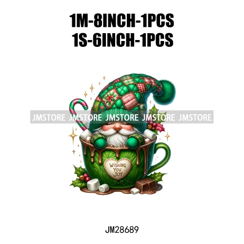 Winter Hot Cocoa Boy Cozy Gnomes Coffee Mug Tis The Season Happy Christmas Iron On DTF Heat Press Transfers Stickers For Clothes