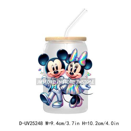 Cartoon Mouse Couple Valentine UV DTF Transfer Stickers Decals For Libbey Cold Cups Mugs Durable Waterproof Custom Logo Labels