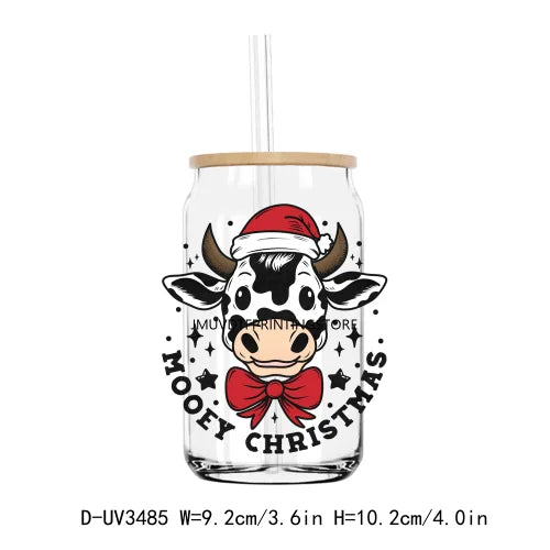 Rolling Up Some Christmas Spirit Holidays UV DTF Transfers Stickers Decals For Libbey Cold Cups Mugs Tumbler Waterproof DIY Logo