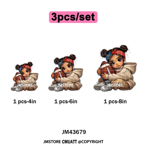 Latina Football Mexican Baby Girls Sports Lover Game Day Iron on Washable DTF Heat Transfers Stickers Ready to Press for Hoodies