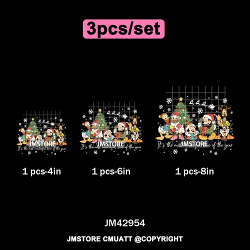 Cartoon Holiday Mouse Gingerbread Baking Christmas Tis The Season Iron on DTF Heat Transfers Stickers Ready to Press for Clothes