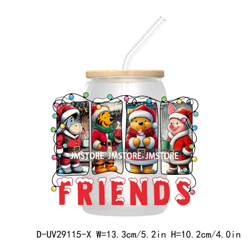 Christmas Vibes Cartoon Mouse Friends UV DTF Transfer Stickers Decals For Libbey Cold Cups Mugs Tumbler Labels Magical Kingdom