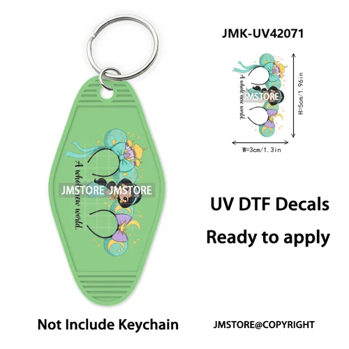 Coquette Bow Magical Mouse Cartoon UV DTF Motel Keychain Decal Ready To Ship Durable Transfer Stickers Prints For Hotel Keychain