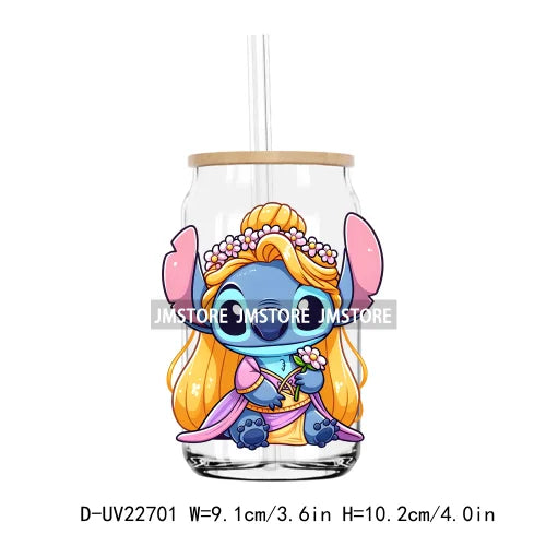 High Quality Costume Cartoon Blue Cat UV DTF Transfers Stickers Decals For Libbey Cold Cups Mugs Tumbler Waterproof DIY Craft