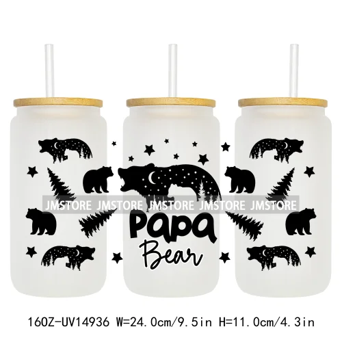 Dad Daily Affirmations Father's Day 16OZ UV DTF Cup Wrap Ready To Apply Waterproof Transfer Sticker For Libbey Glass Can Tumbler